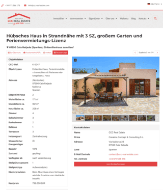 Referenz WP-ImmoMakler Spanien, Mallorca CCC Real Estate Detailansicht
