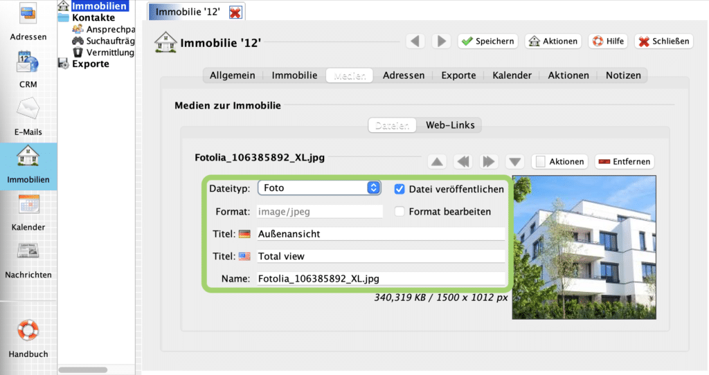 WP-ImmoMakler OpenEstate ImmoTool Datei hinzufügen 4