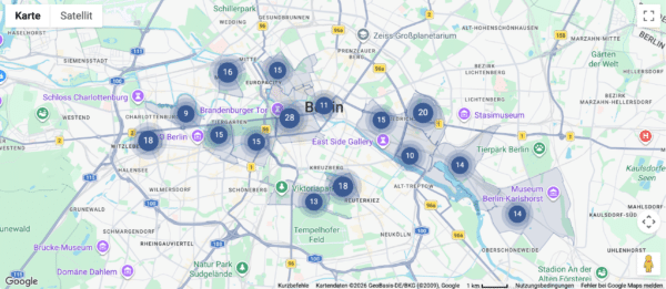 Demobild WP-ImmoMakler Karten – konfigurierbares Marker-Clustering 100px