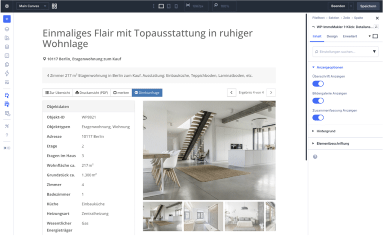 WP-ImmoMakler Demobild Divi 5 – Native Module für den Visual Builder