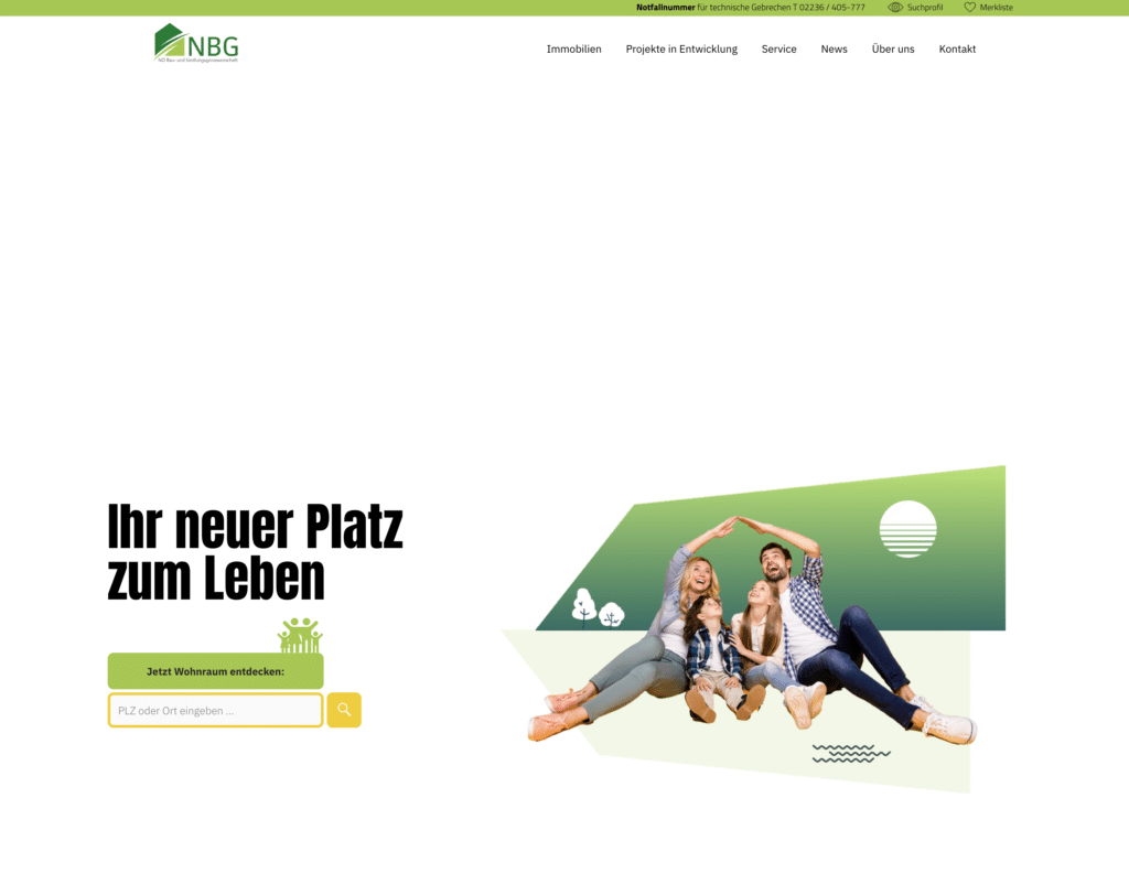 Suchmaske im Header – Beispiel NBG